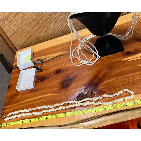 Vintage Necklaces Freshwater Rice Pearl Multi Strand Long Layered Lobster Clasp - Picture 6 of 12